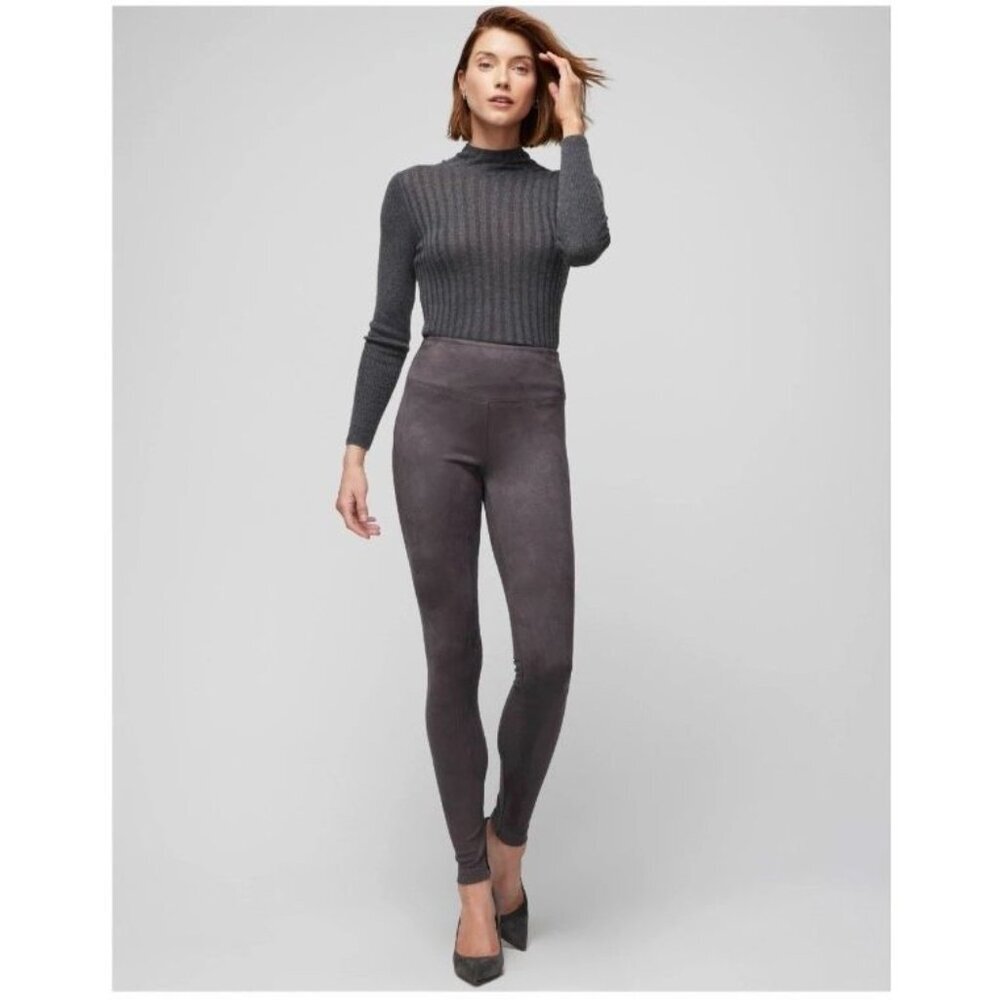 NWT Retail $89 White House Black Market Suede RunWay Leggings Size 10 / 28 Waist